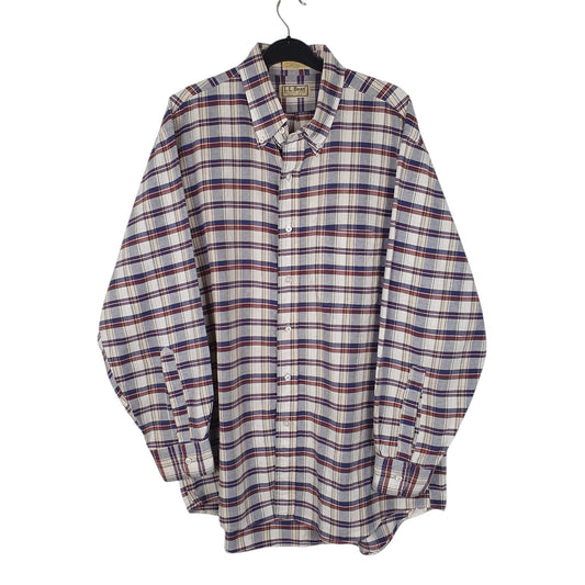 Mens Blue L.L.Bean Vintage 80s Made In USA Long Sleeve Shirt