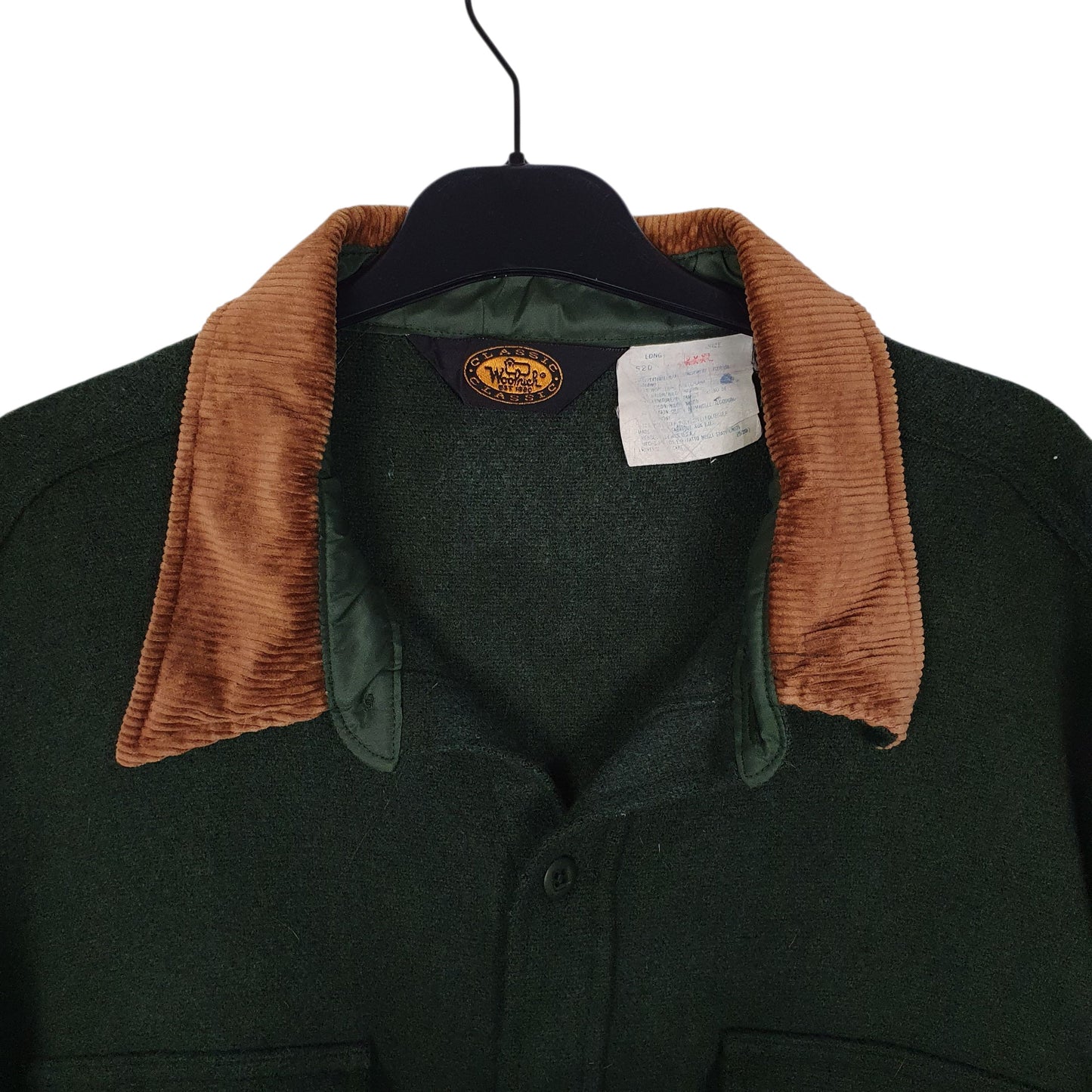 Mens Green Woolrich Vintage 1980s Thick Shacket Jacket  Shirt