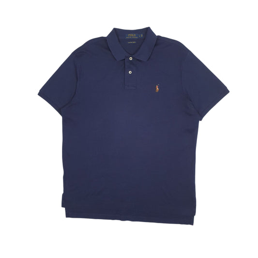 Mens Navy Polo Ralph Lauren Pima Soft Touch Short Sleeve Polo Shirt