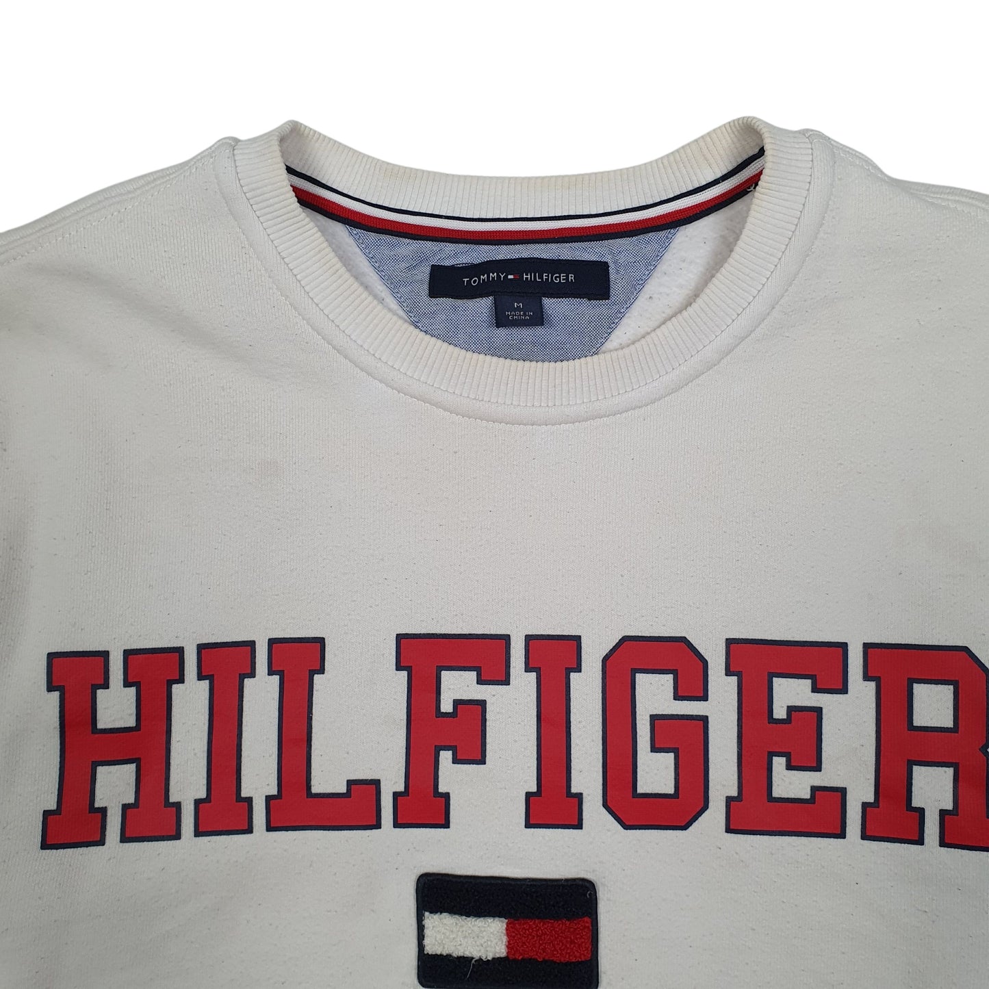 Mens White Tommy Hilfiger  Crewneck Jumper