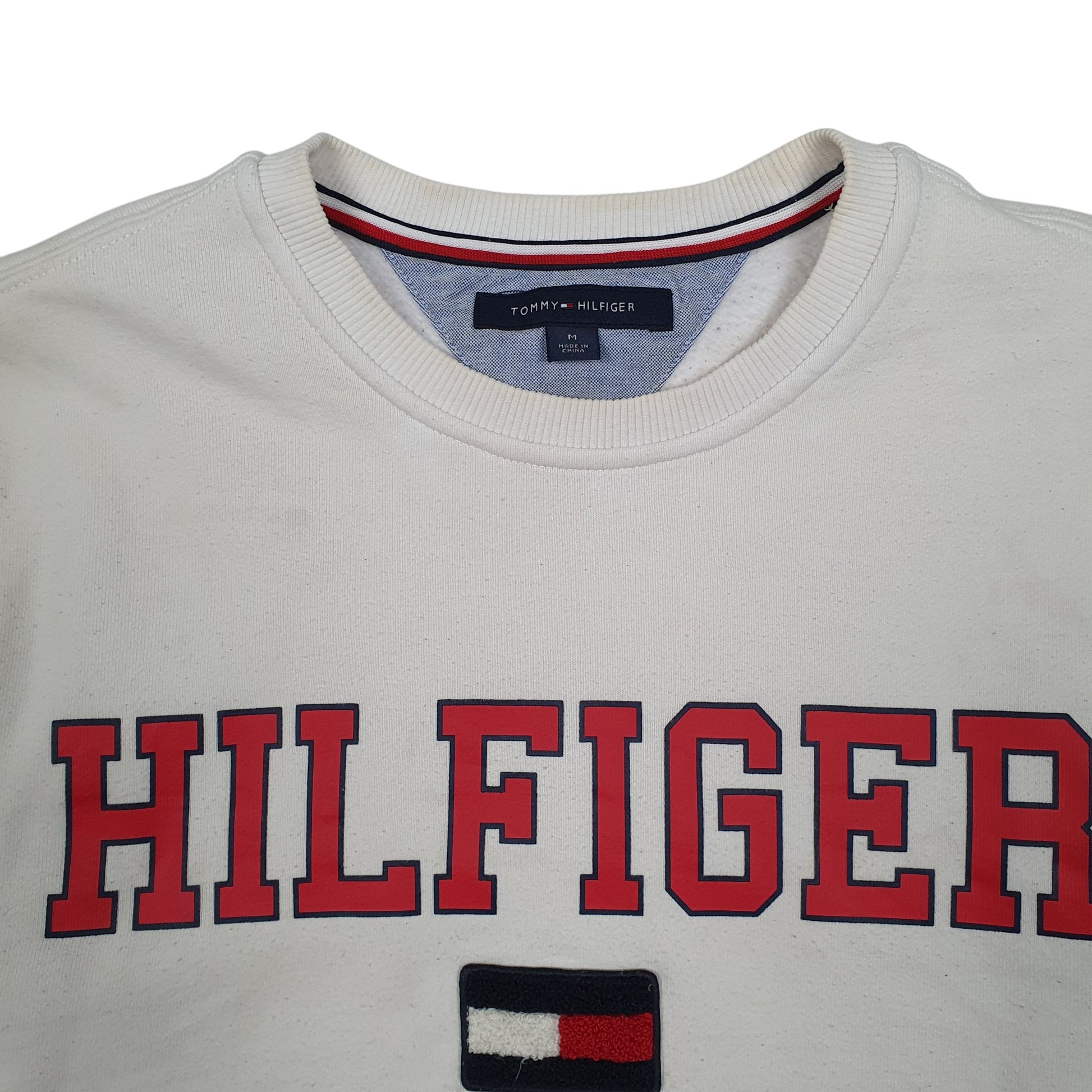 Mens White Tommy Hilfiger  Crewneck Jumper