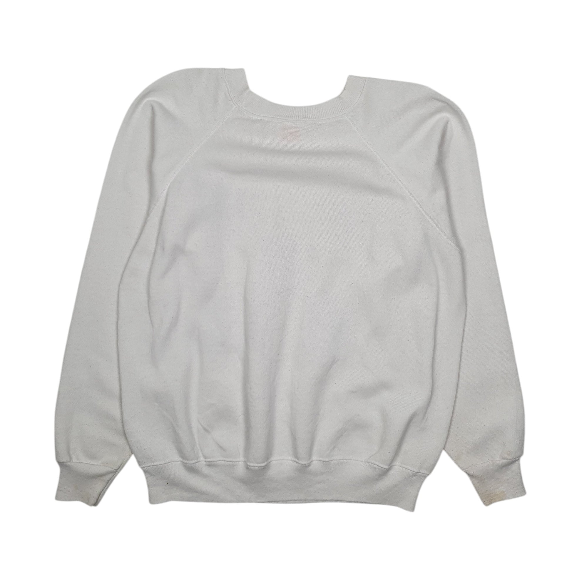 Mens White Hanes Vintage 90s Crewneck Jumper