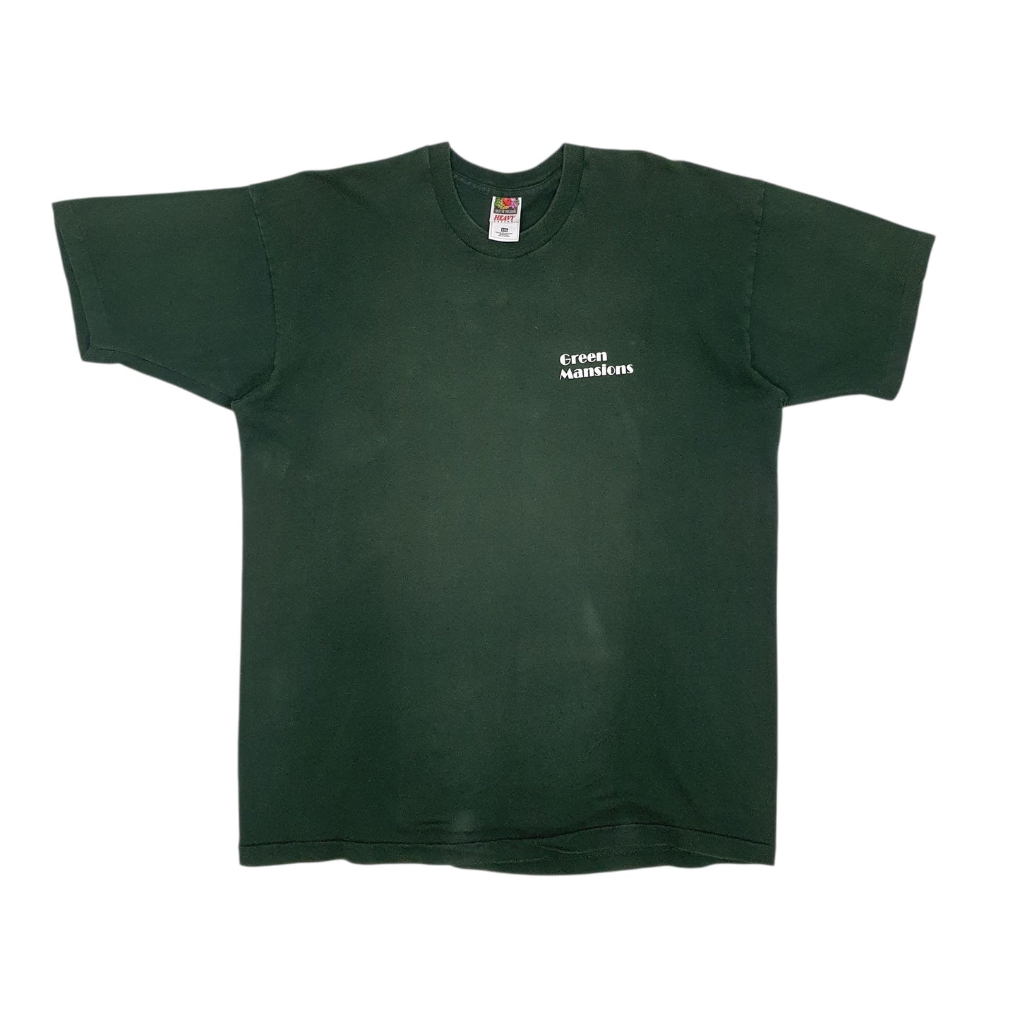 Mens Green Fruit Of The Loom Single Stitch Vintage 90s Short Sleeve T Shirt