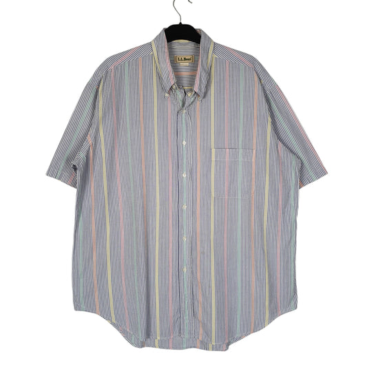 Mens Blue L.L.Bean Vintage 90s Short Sleeve Shirt