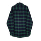 Mens Navy L.L.Bean Thick Chamois Plaid  Shirt