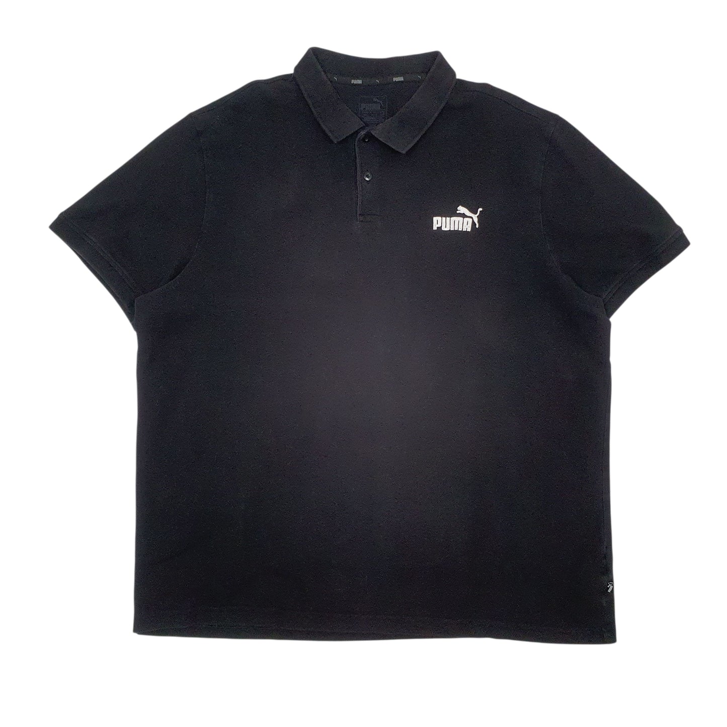 Mens Black Puma  Short Sleeve Polo Shirt