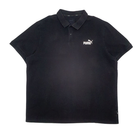 Mens Black Puma  Short Sleeve Polo Shirt