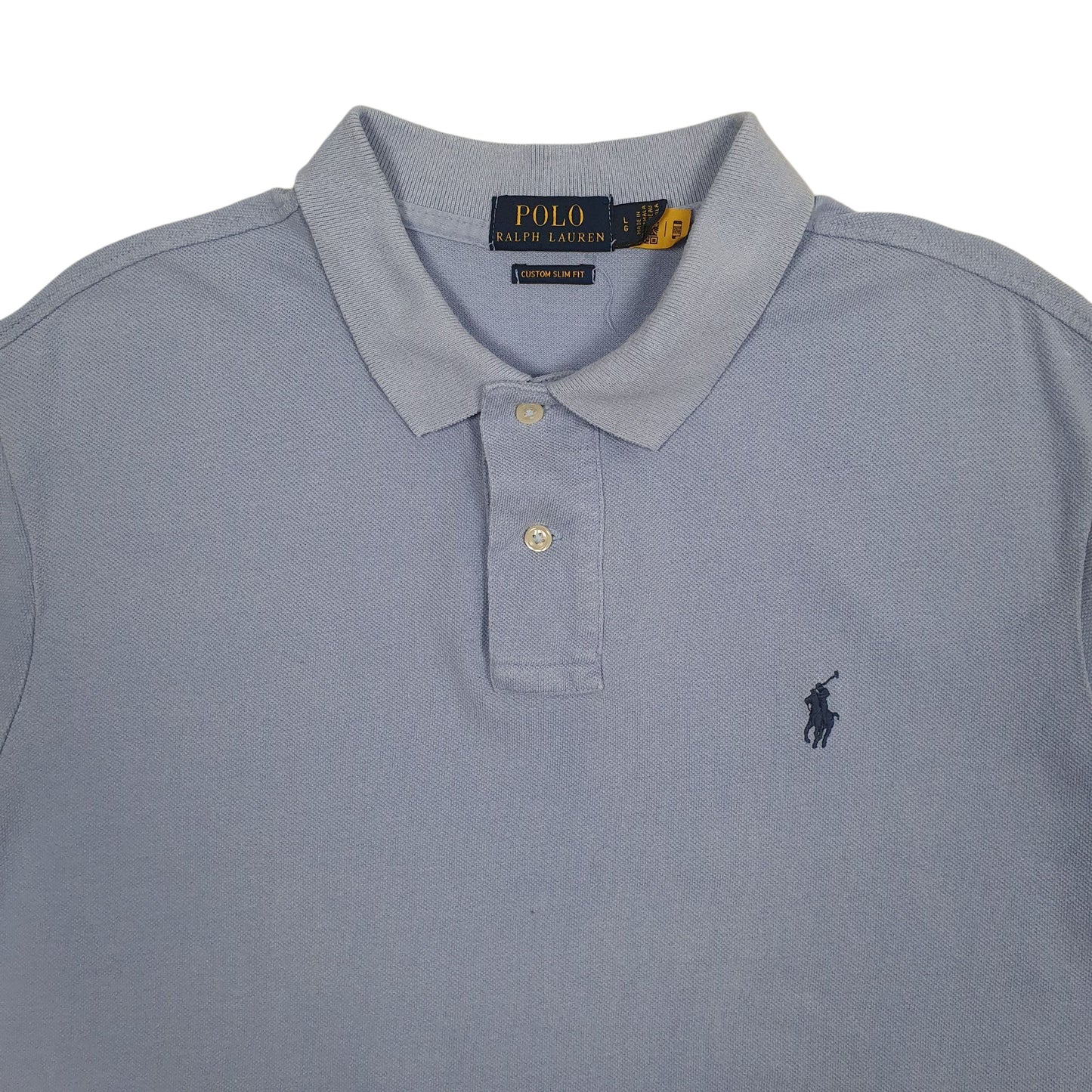 Mens Blue Polo Ralph Lauren Custom Slim Fit  Polo Shirt