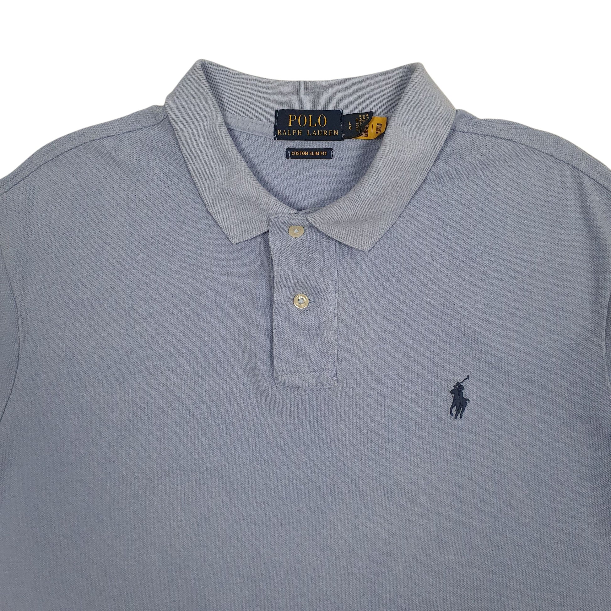 Mens Blue Polo Ralph Lauren Custom Slim Fit  Polo Shirt