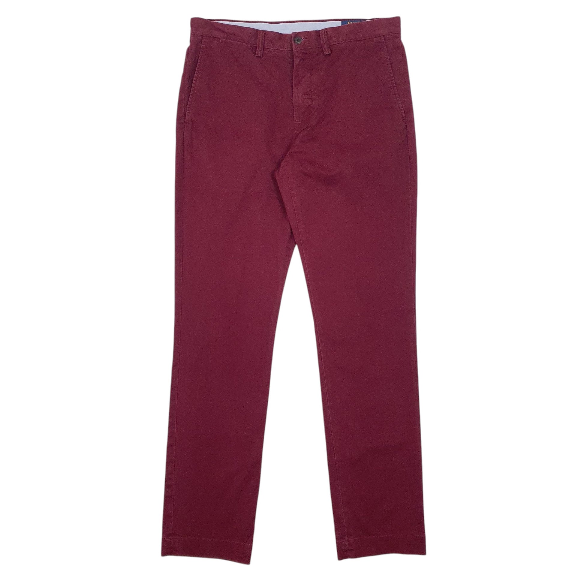 Mens Burgundy Polo Ralph Lauren Stretch Straight Fit Chino Trousers