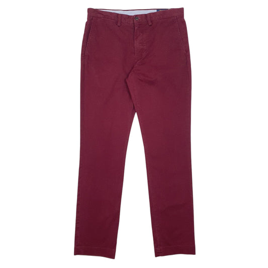Mens Burgundy Polo Ralph Lauren Stretch Straight Fit Chino Trousers