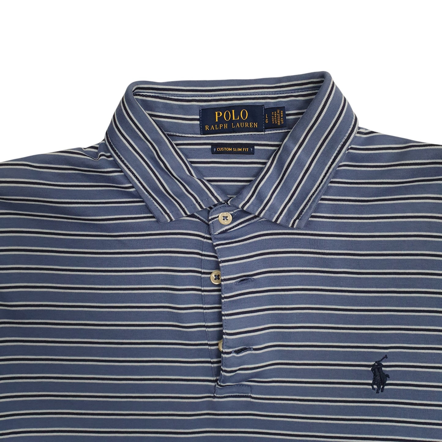 Mens Blue Polo Ralph Lauren Custom Slim Fit  Polo Shirt