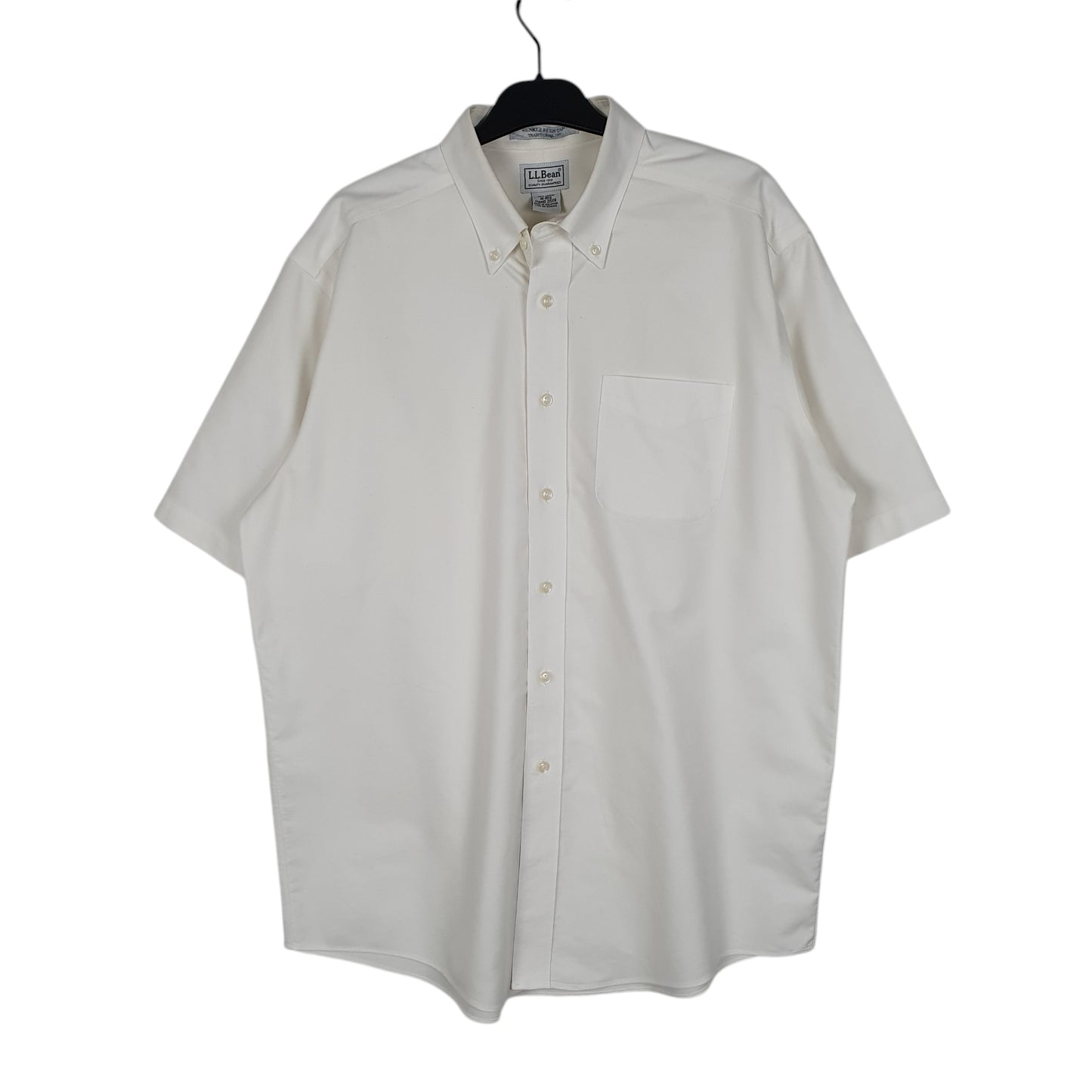 Mens White L.L.Bean  Short Sleeve Shirt
