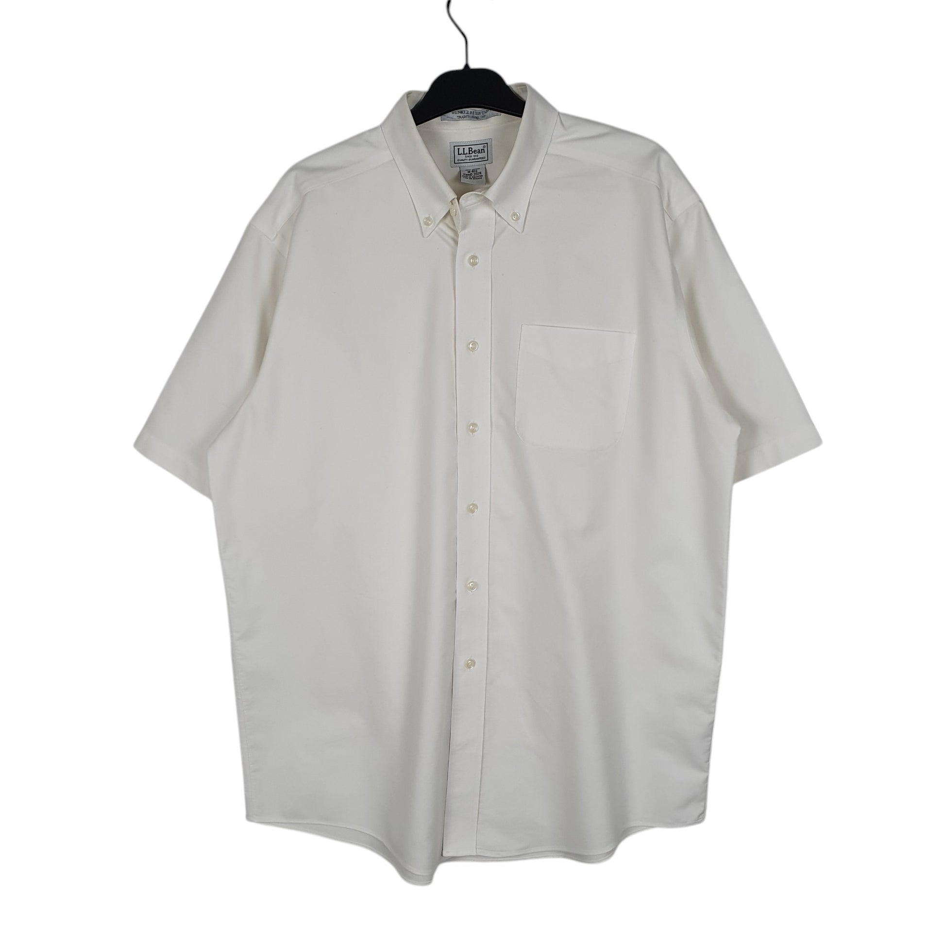 Mens White L.L.Bean  Short Sleeve Shirt
