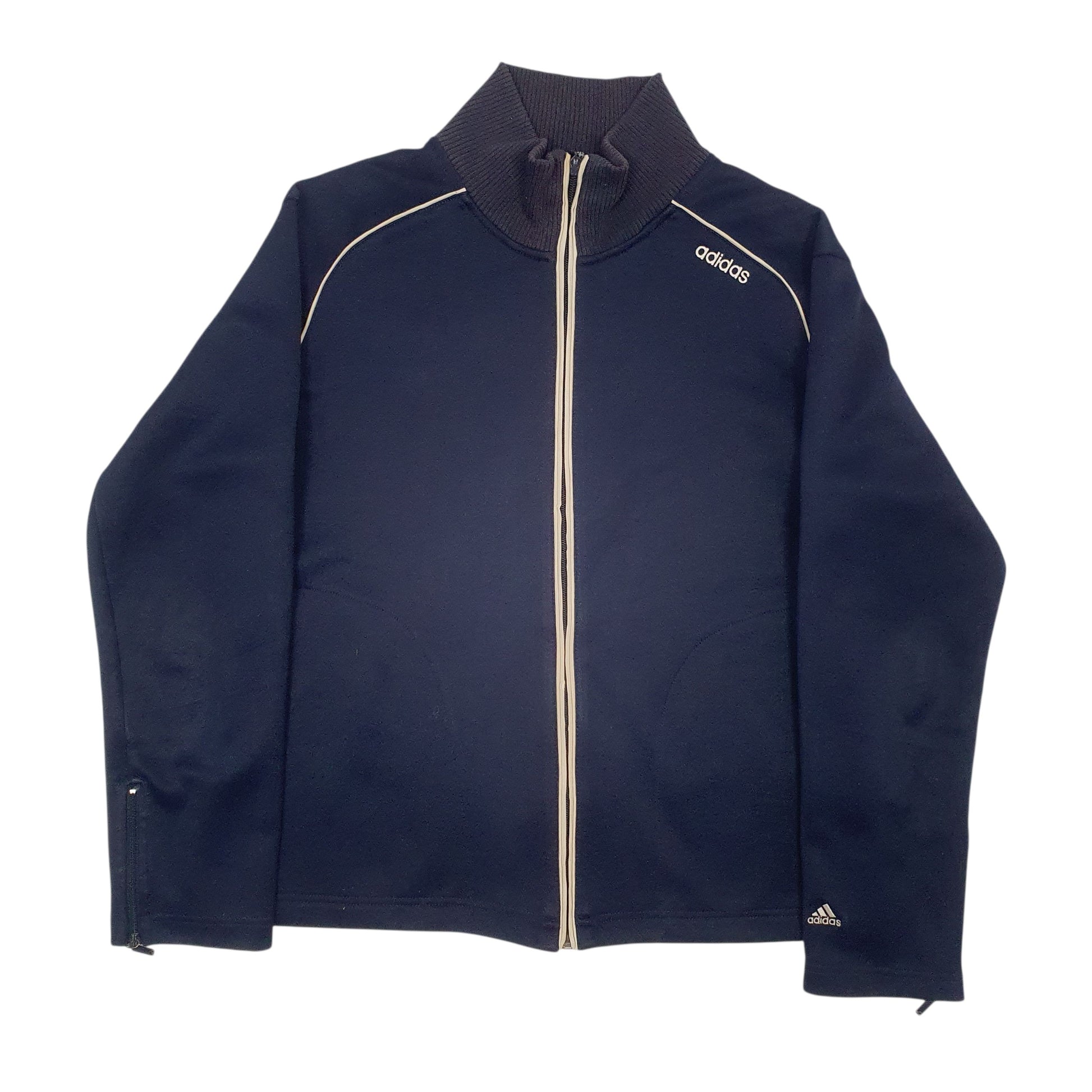Womens Navy Adidas Vintage 90s Full Zip Jumper