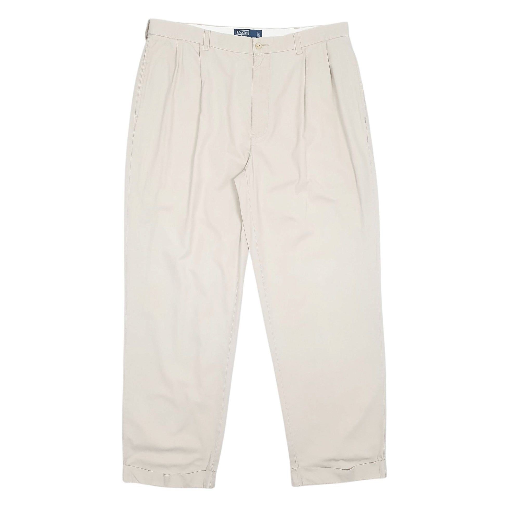 Mens Beige Polo Ralph Lauren Double Pleated Hammond Pant Chino Trousers