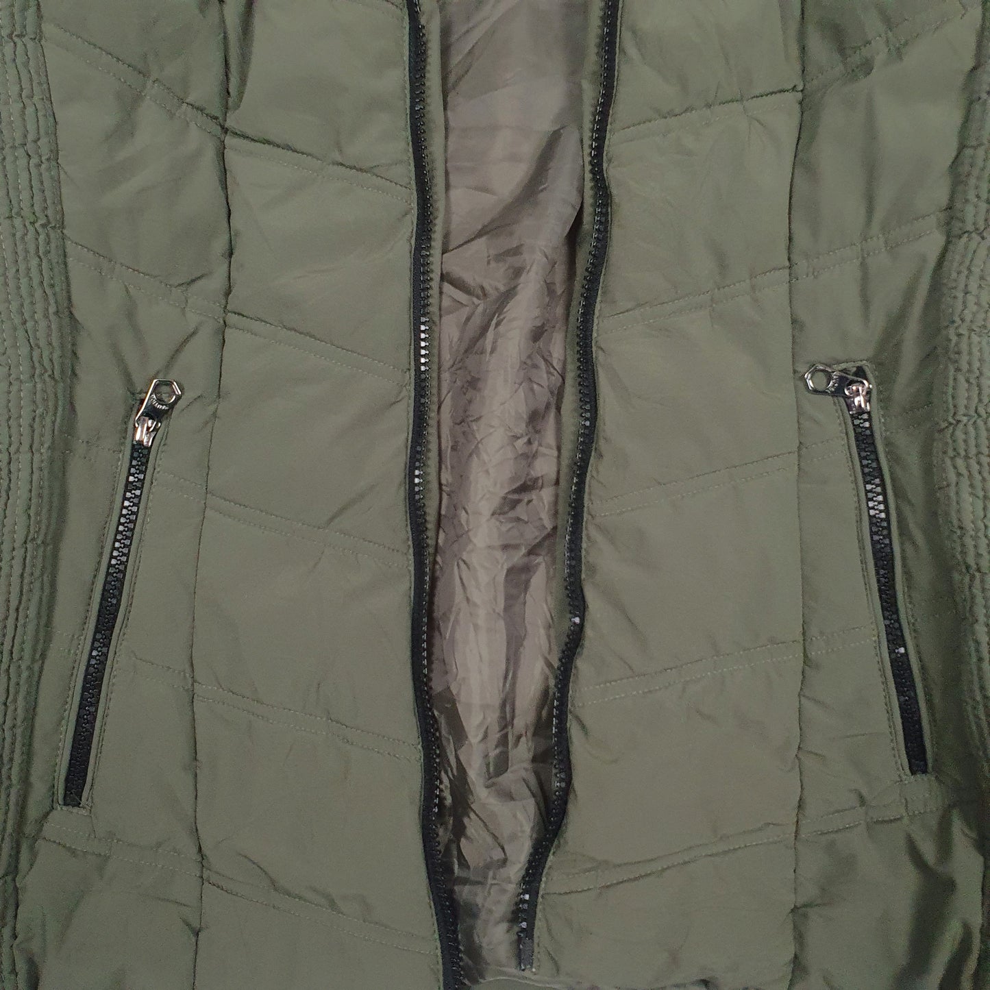 Womens Green Nautica  Full Zip Coat