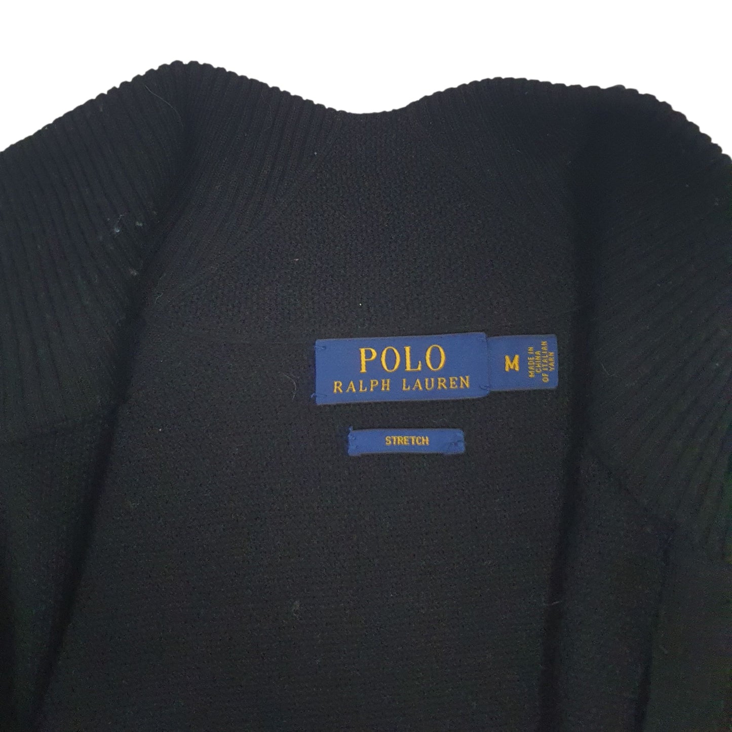 Mens Black Polo Ralph Lauren Stretch Full Zip Jumper