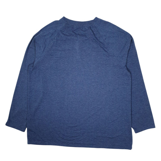 Mens Blue Taohuadao Henley  T Shirt