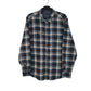 Womens Blue Woolrich Thick Flannel Plaid Long Sleeve Shirt