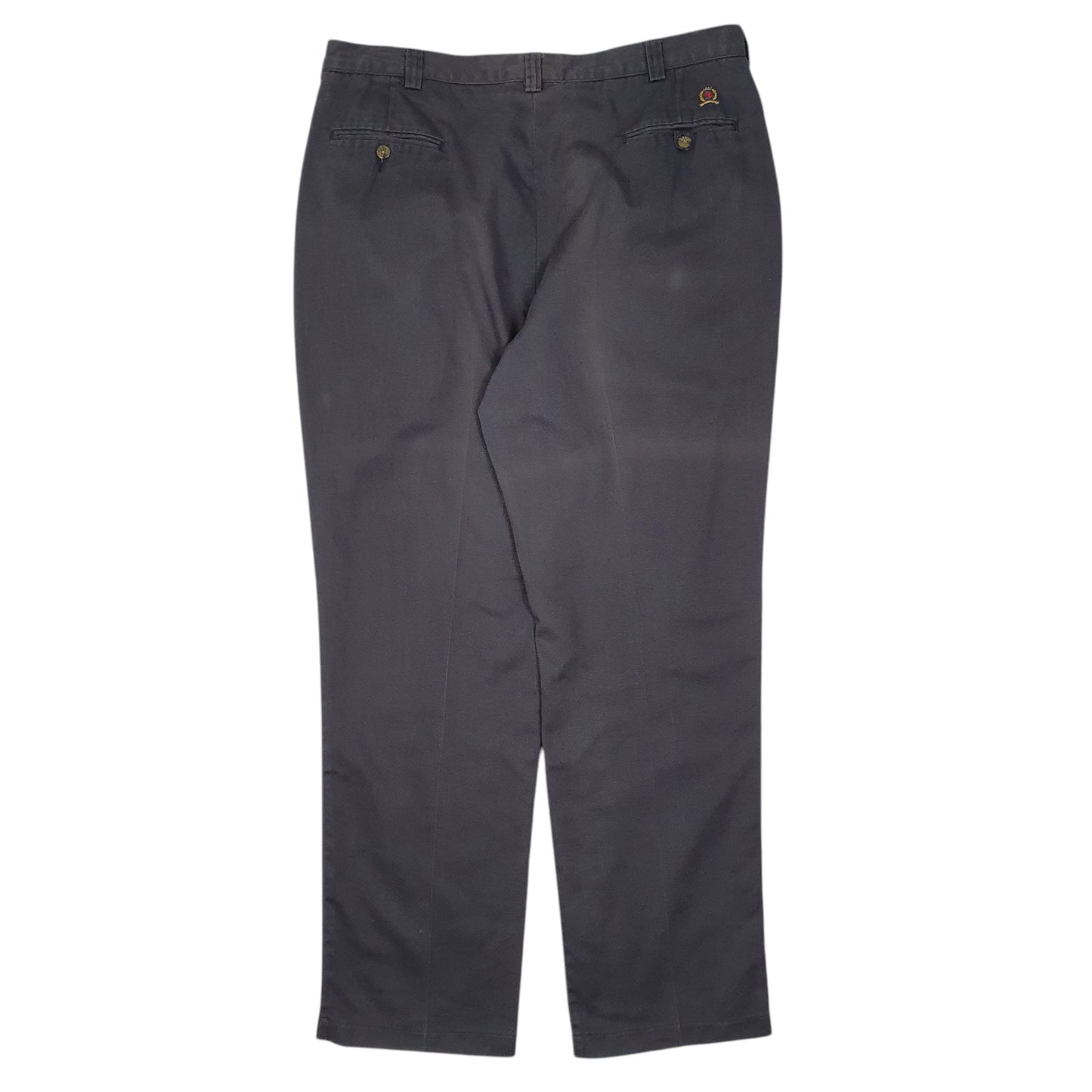 Mens Navy Tommy Hilfiger Vintage 2000s Double Pleated  Trousers