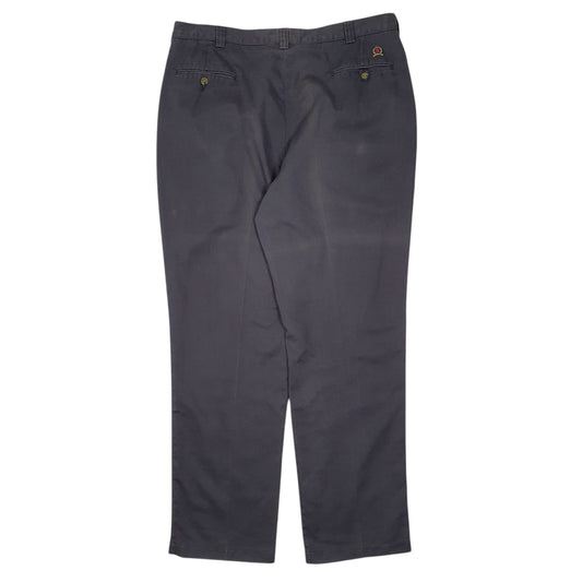 Mens Navy Tommy Hilfiger Vintage 2000s Double Pleated  Trousers