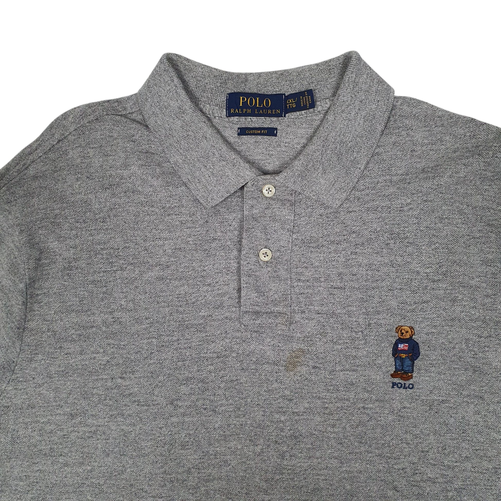 Mens Grey Polo Ralph Lauren Polo Bear  Polo Shirt