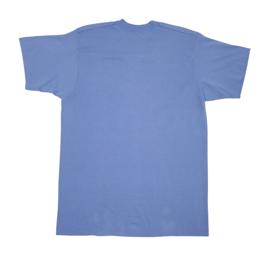 Mens Blue Fruit Of The Loom Single Stitch 90s Made In USA  T Shirt