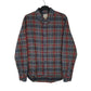 Mens Grey L.L.Bean Thick Flannel Plaid Long Sleeve Shirt