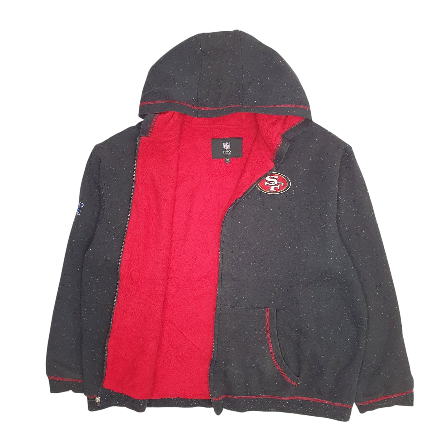 Mens Black NFL San Francisco 49ers Hoodie Full Zip Jumper