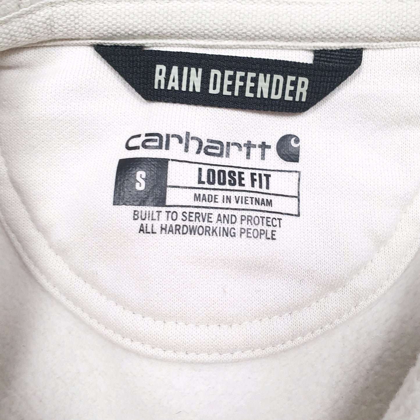 Mens Cream Carhartt Spellout Hoodie Jumper
