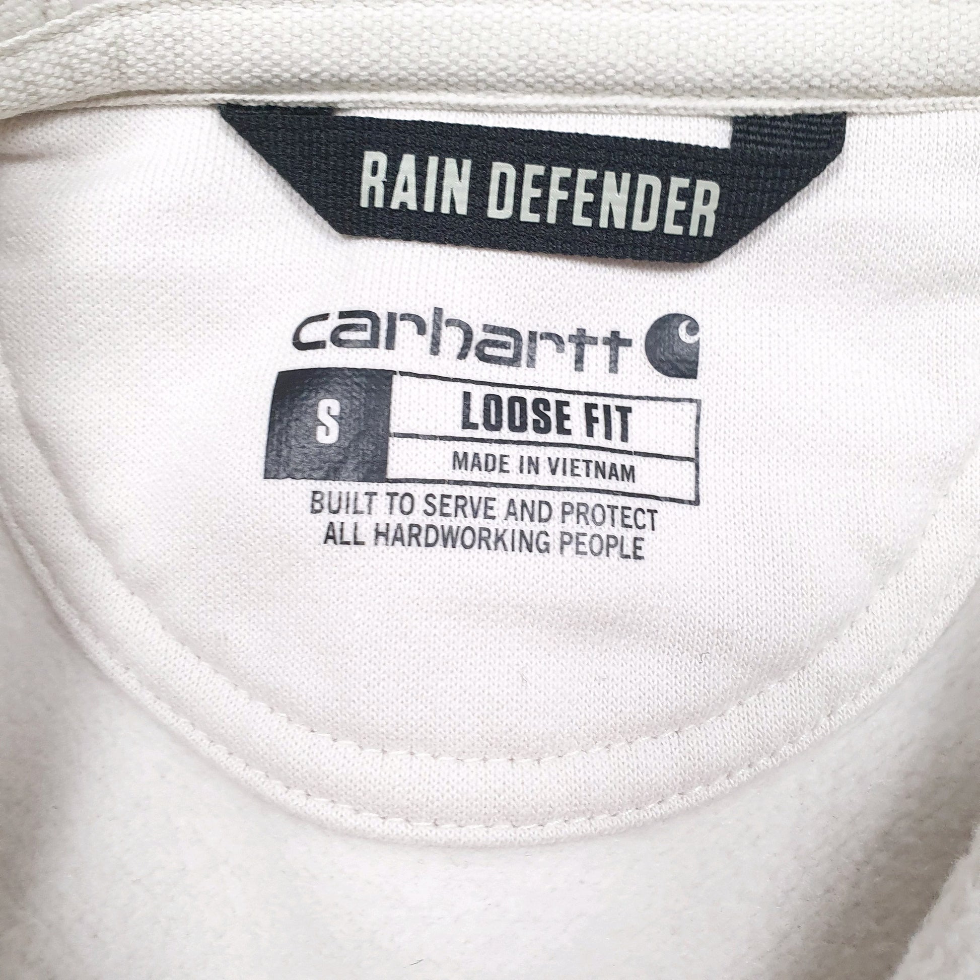 Mens Cream Carhartt Spellout Hoodie Jumper