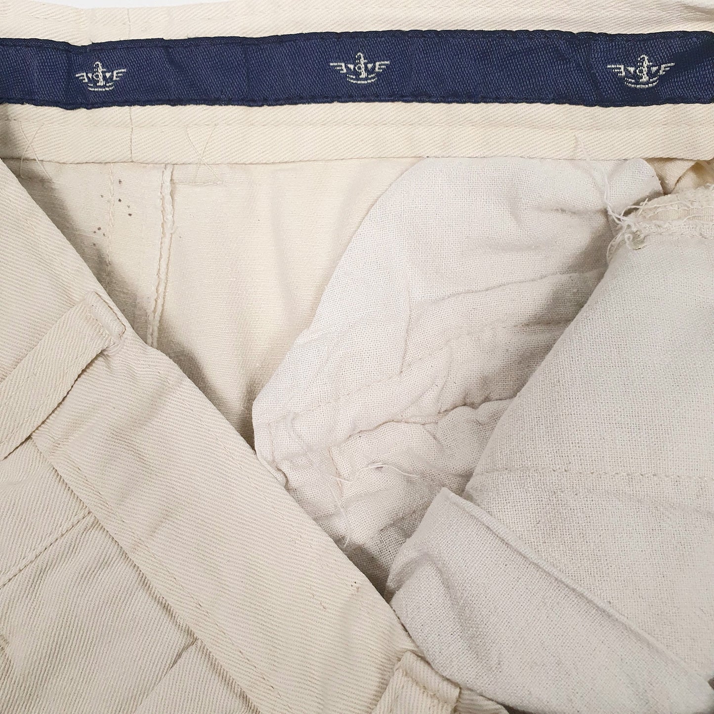 Womens Cream Dockers Pleated  Trousers