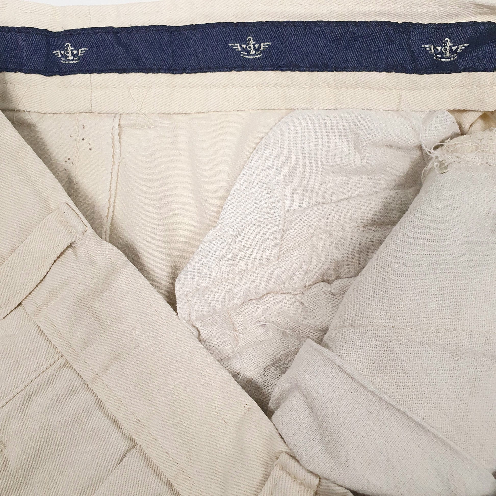 Womens Cream Dockers Pleated  Trousers