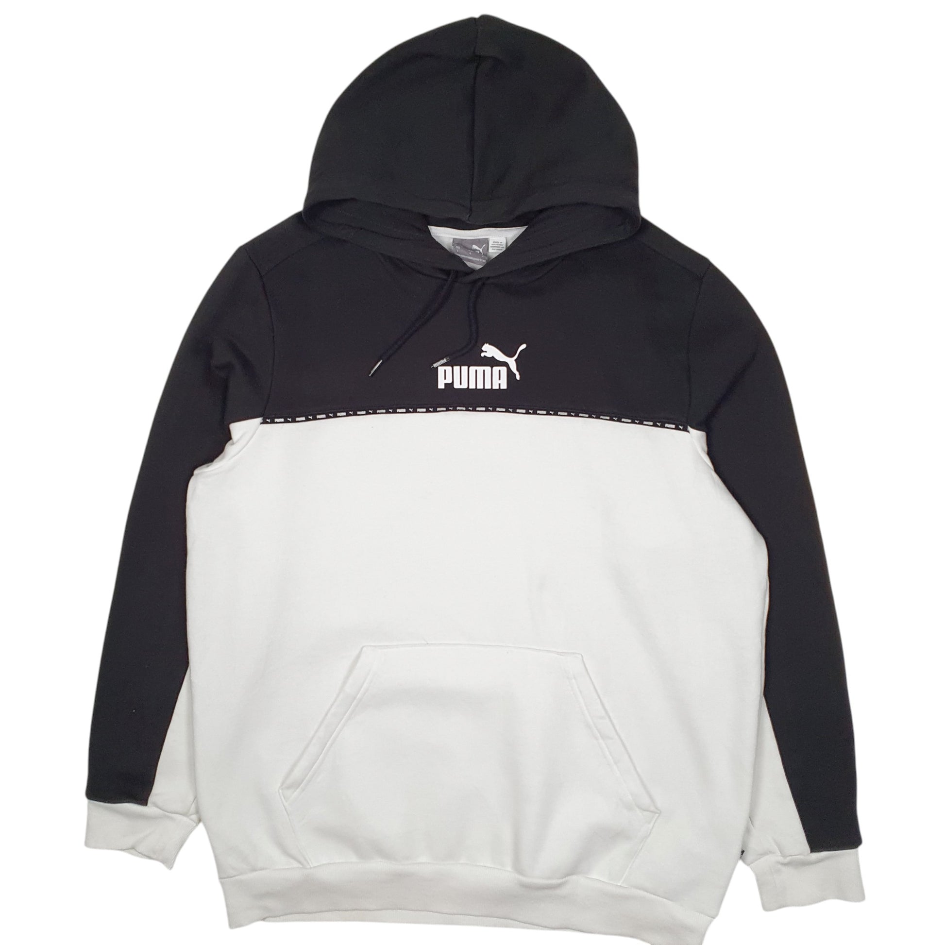 Mens White Puma  Hoodie Jumper