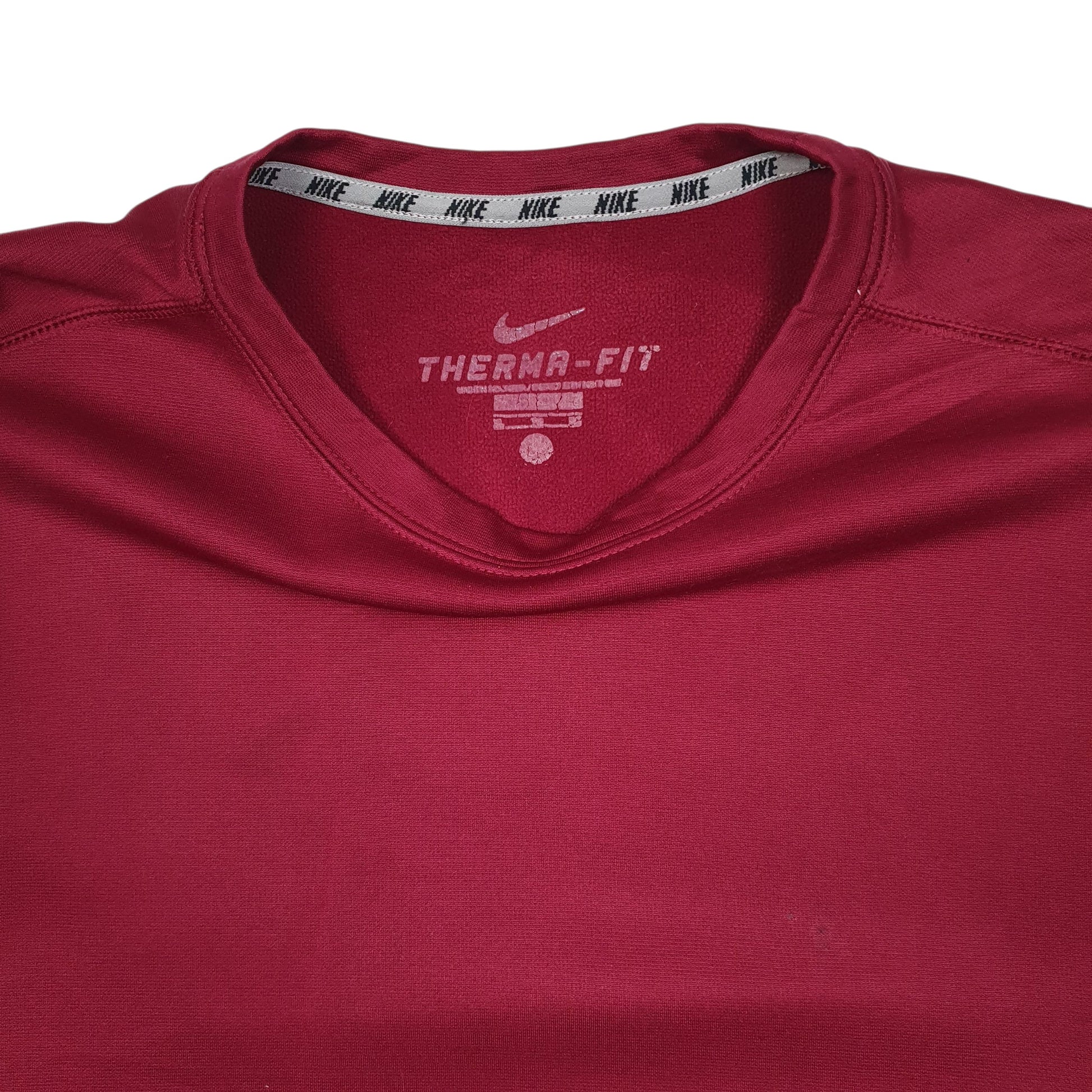 Mens Burgundy Nike Therma Fit Crewneck Jumper