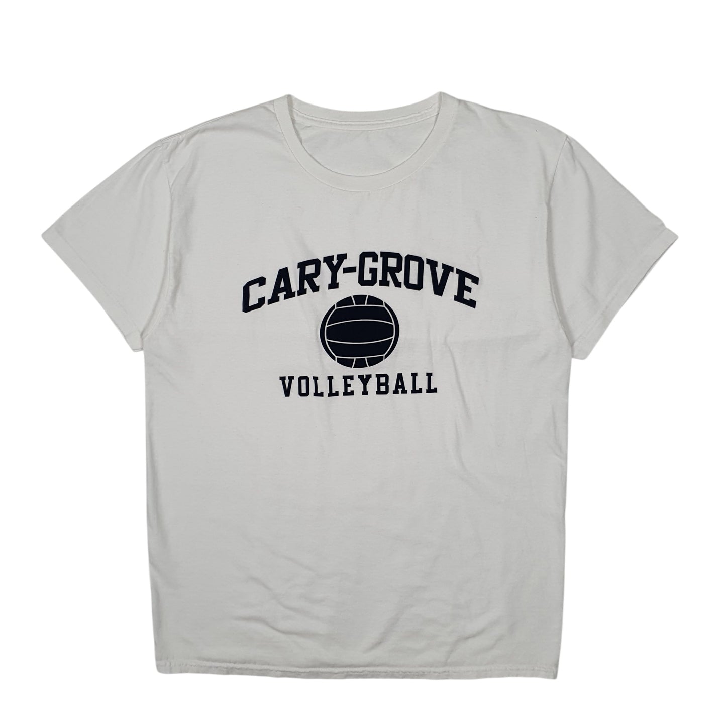 Mens White Unbranded Cary Grove Volleyball Short Sleeve T Shirt
