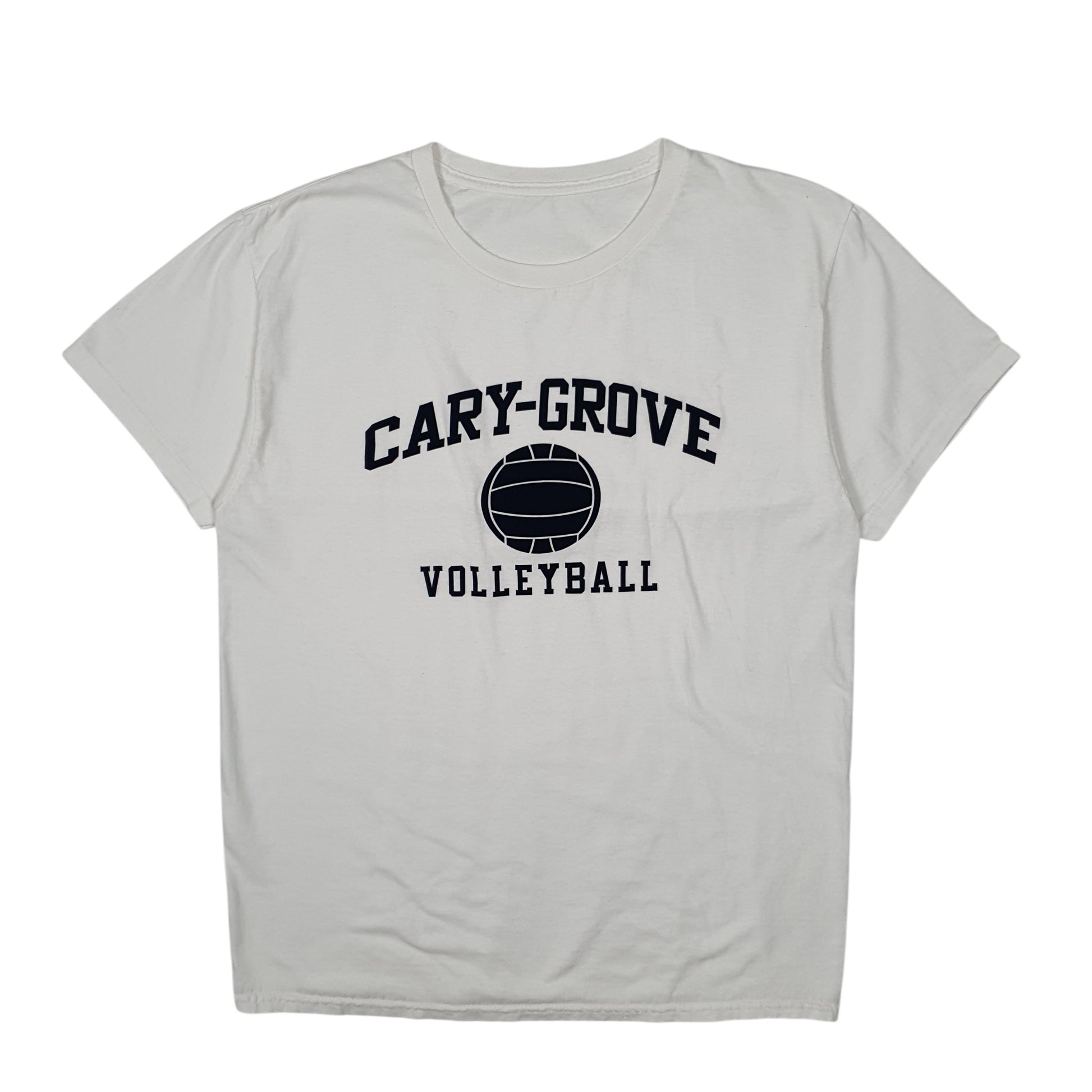 Mens White Unbranded Cary Grove Volleyball Short Sleeve T Shirt