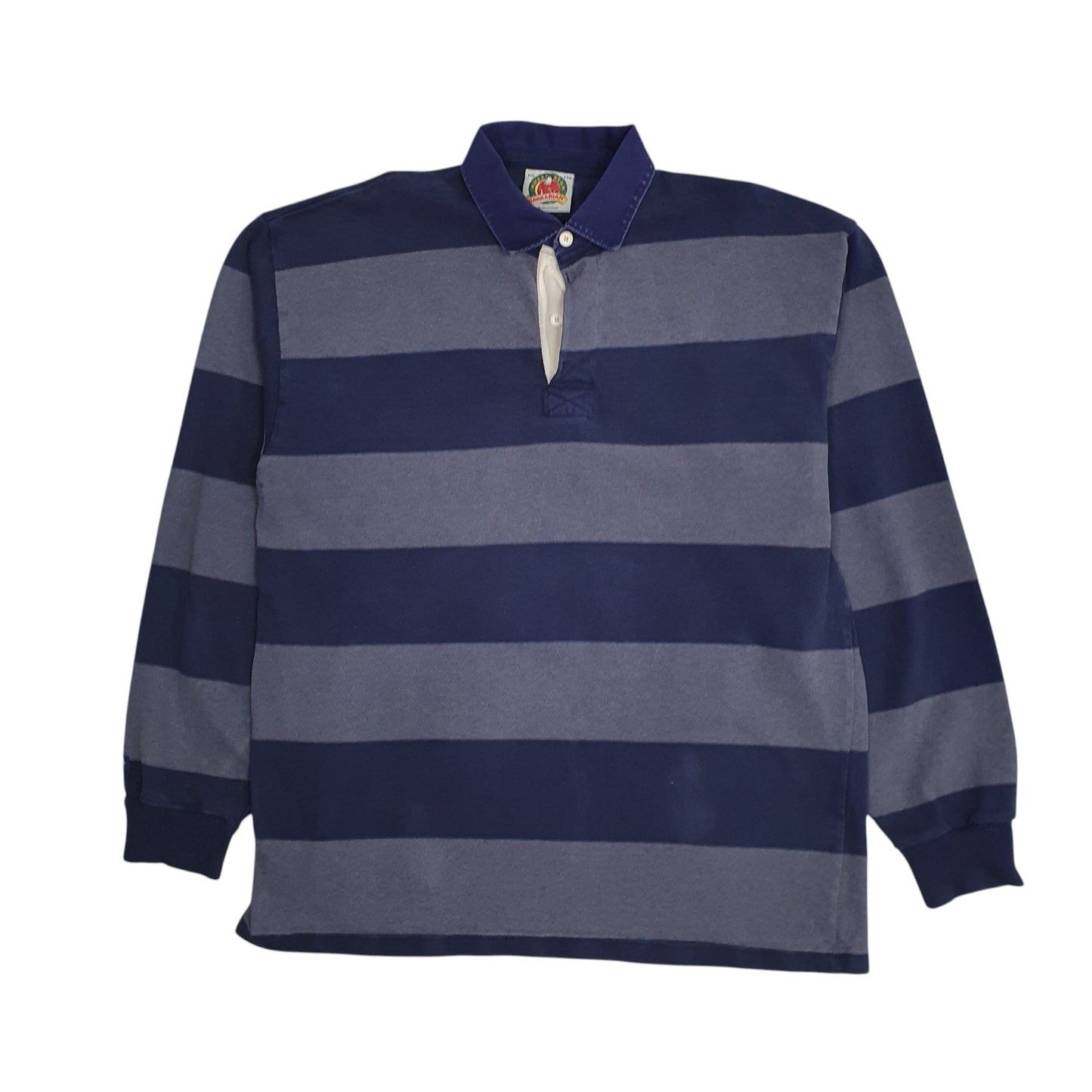 Mens Navy Barbarian Rugby Long Sleeve Polo Shirt