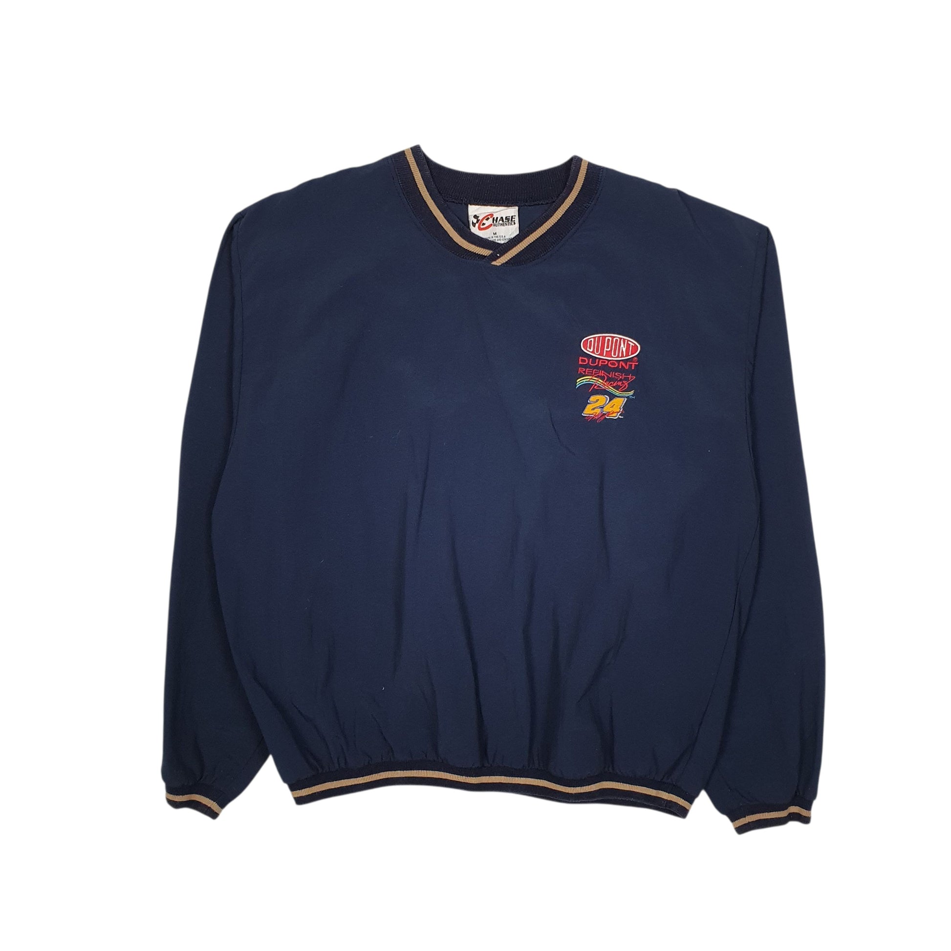 Mens Navy Chase Authentics Vintage 90s Jeff Gordon Nascar Dupont Full Zip Coat