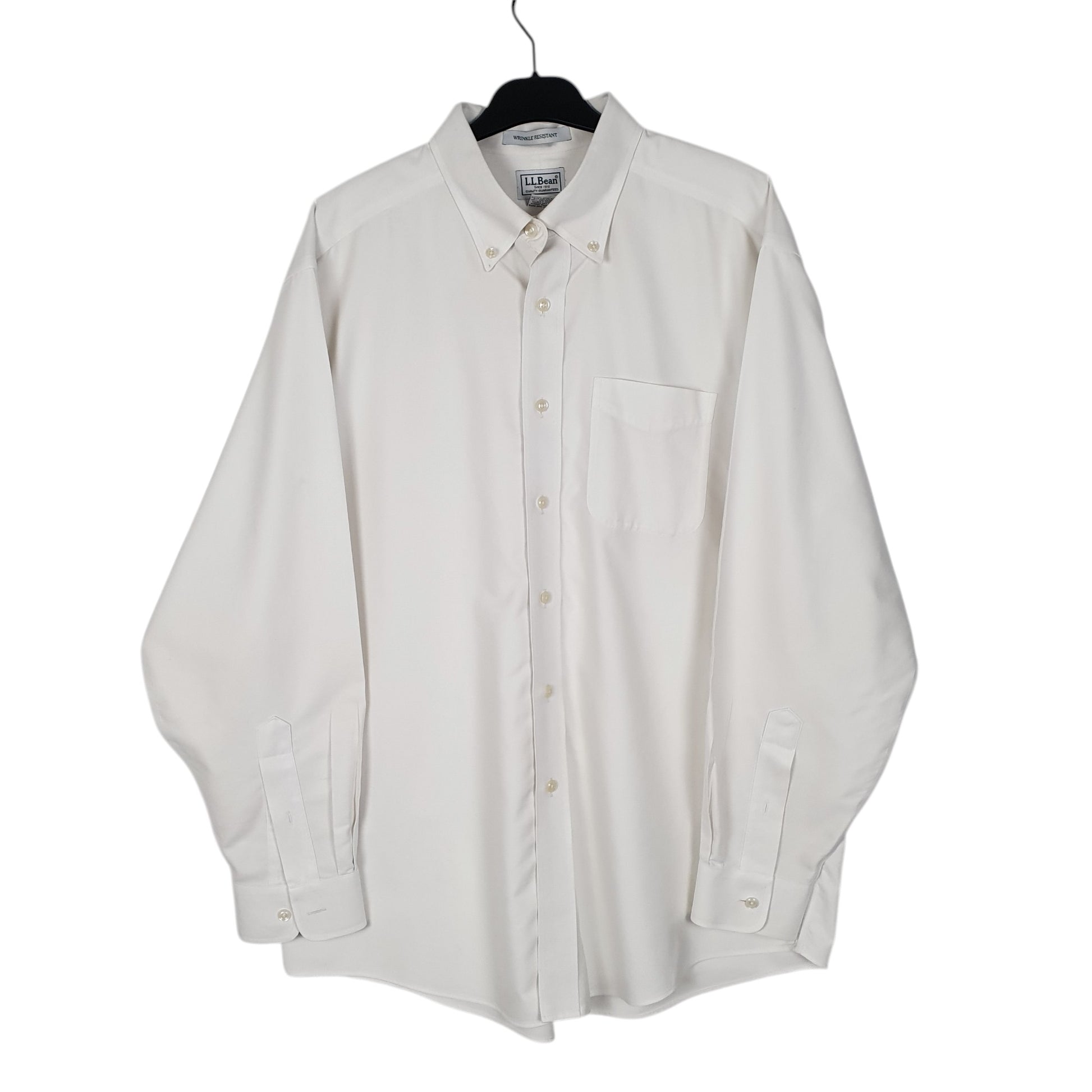 Mens White L.L.Bean  Long Sleeve Shirt