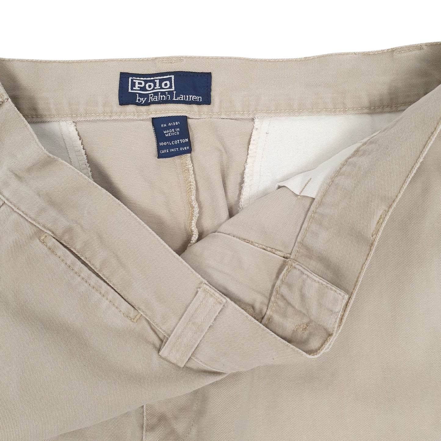 Mens Beige Polo Ralph Lauren Philip Pant 90s  Trousers
