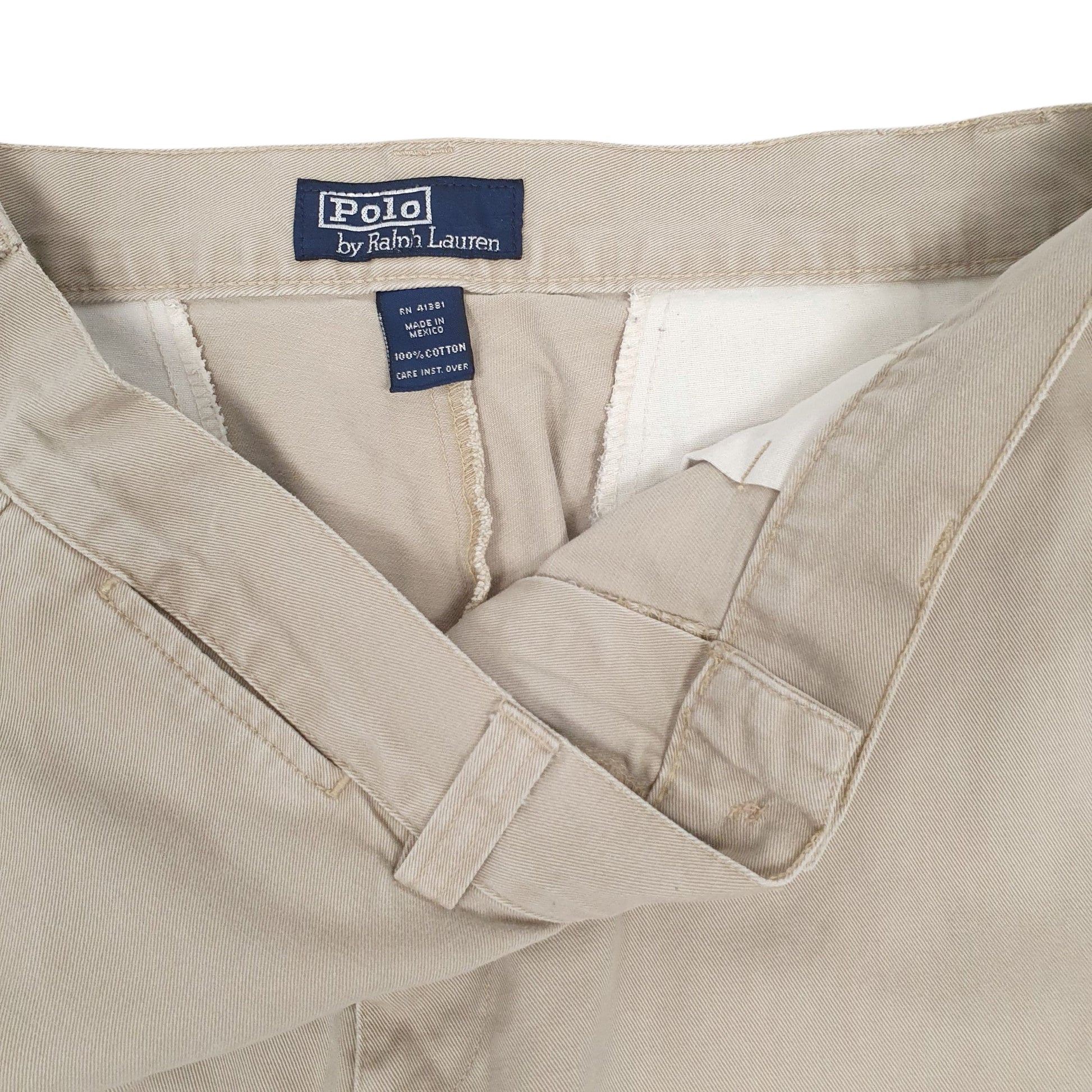 Mens Beige Polo Ralph Lauren Philip Pant 90s  Trousers