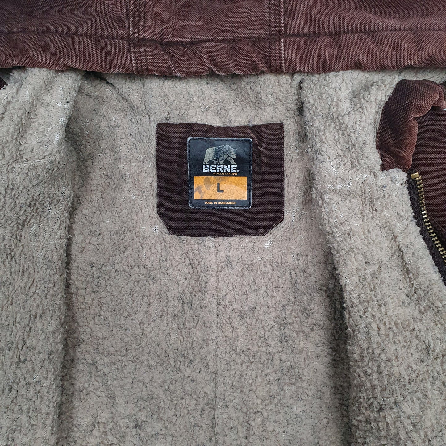 Mens Brown Berne Active Hoodie  Coat