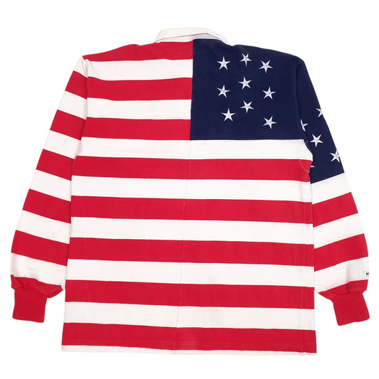 Mens White Barbarian USA  Polo Shirt