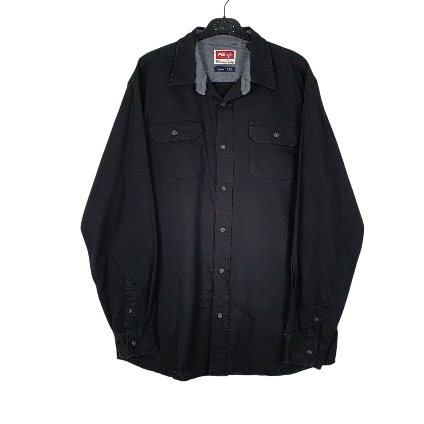 Mens Black Wrangler  Long Sleeve Shirt