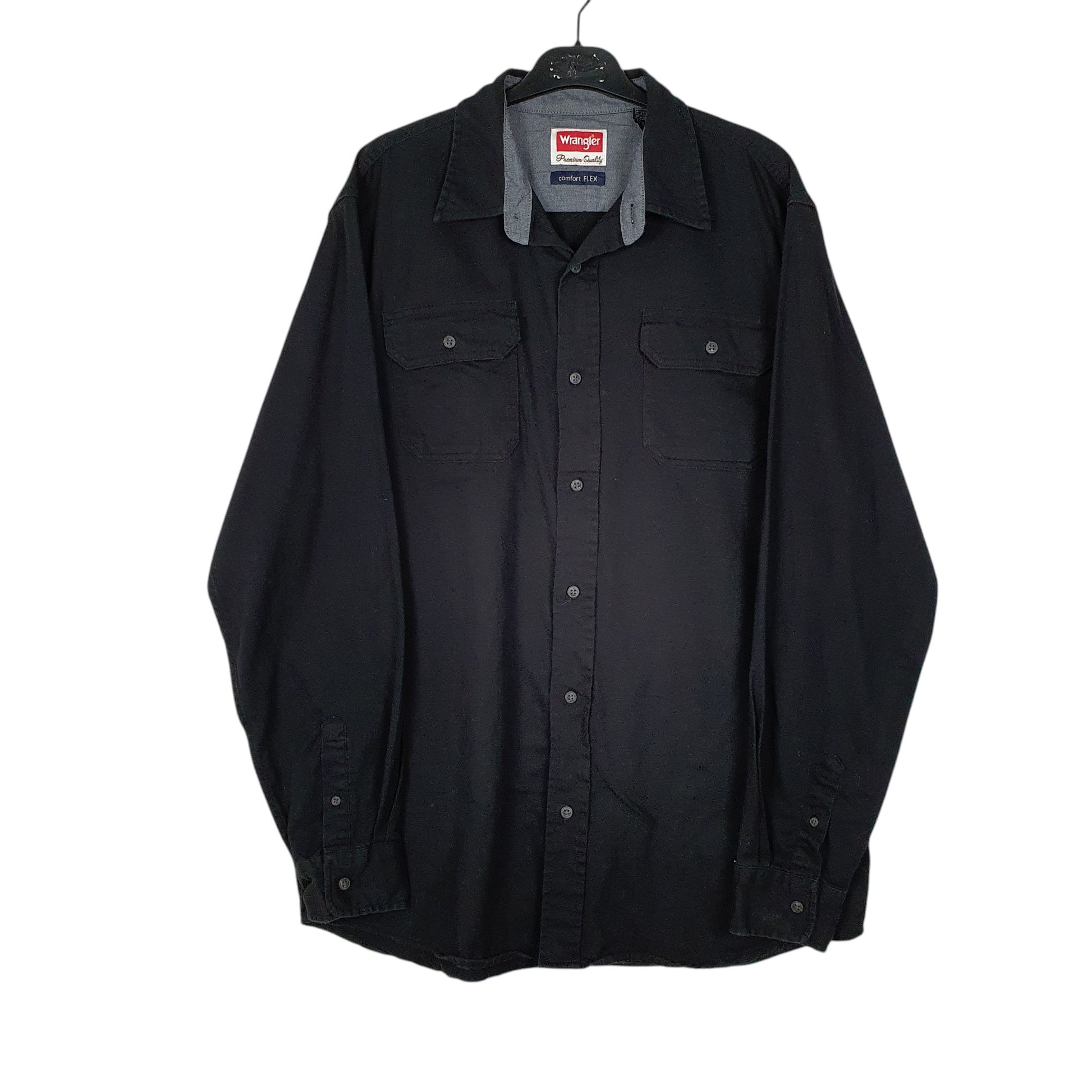 Mens Black Wrangler  Long Sleeve Shirt