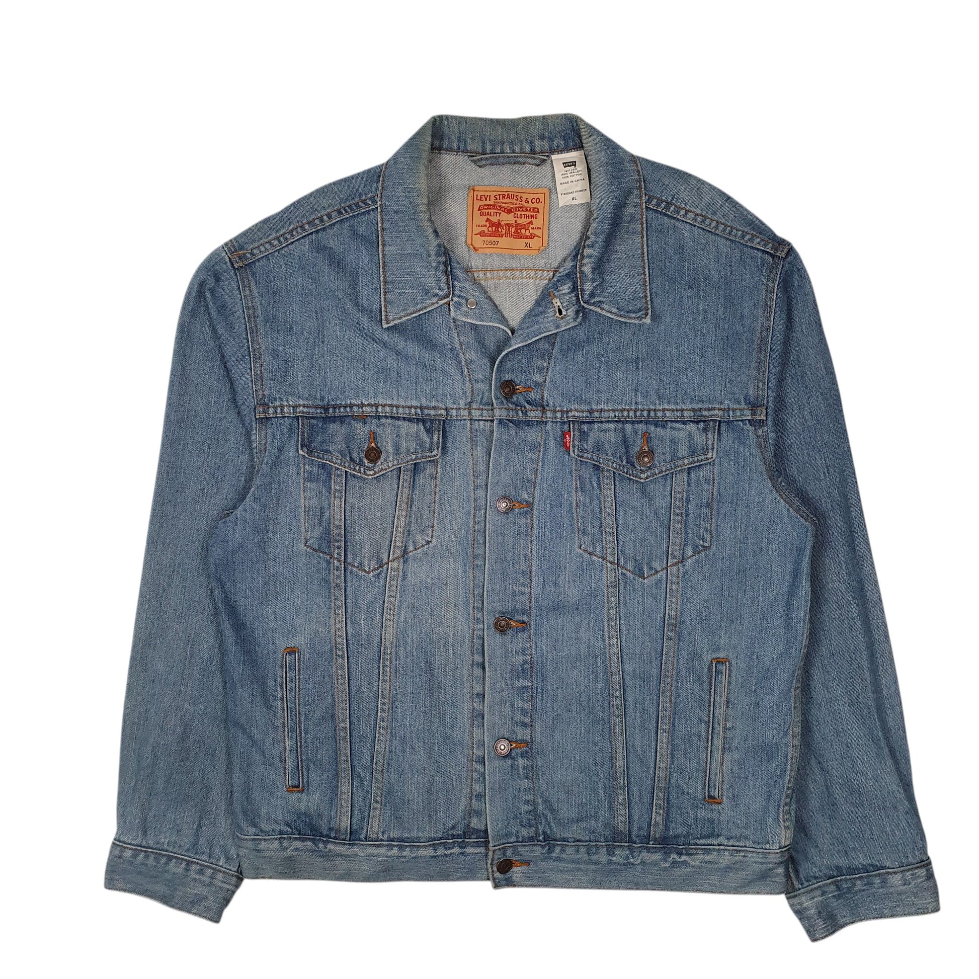 Mens Blue Levis Vintage 2000s Type 3 Trucker  Coat