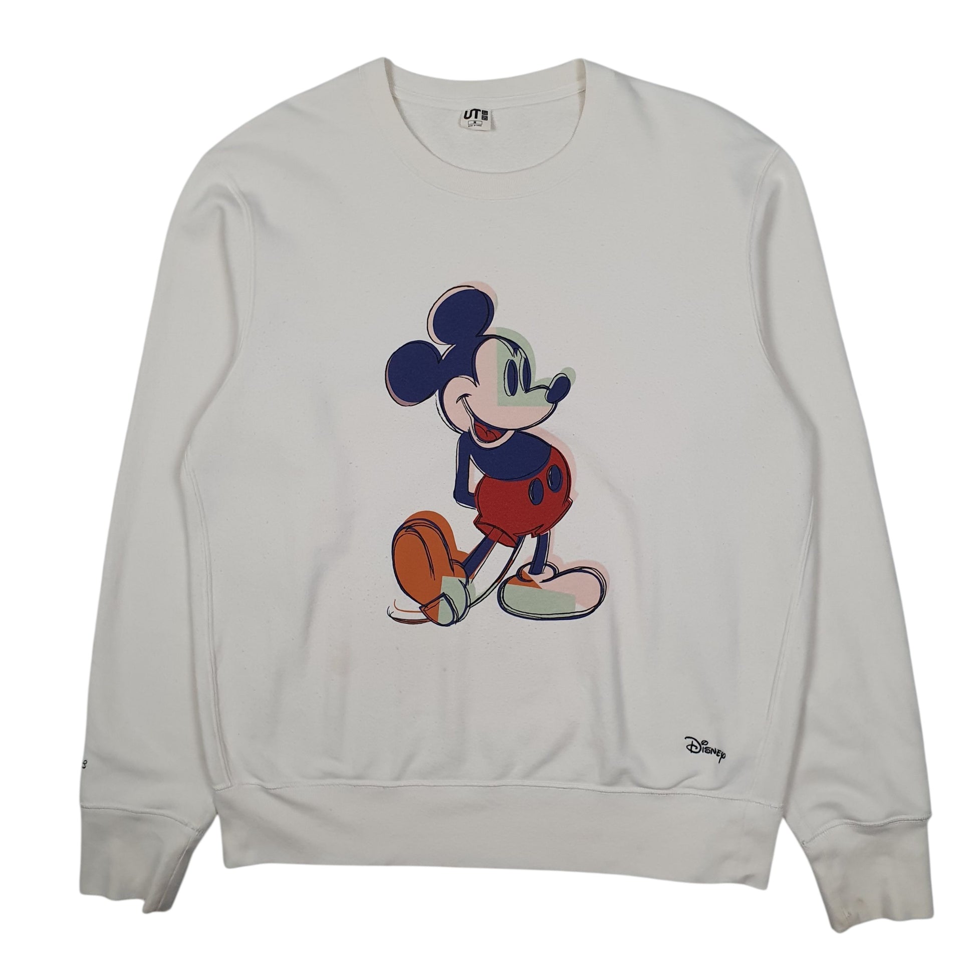 Mens Cream Uniqlo Disney Mickey Mouse Crewneck Jumper