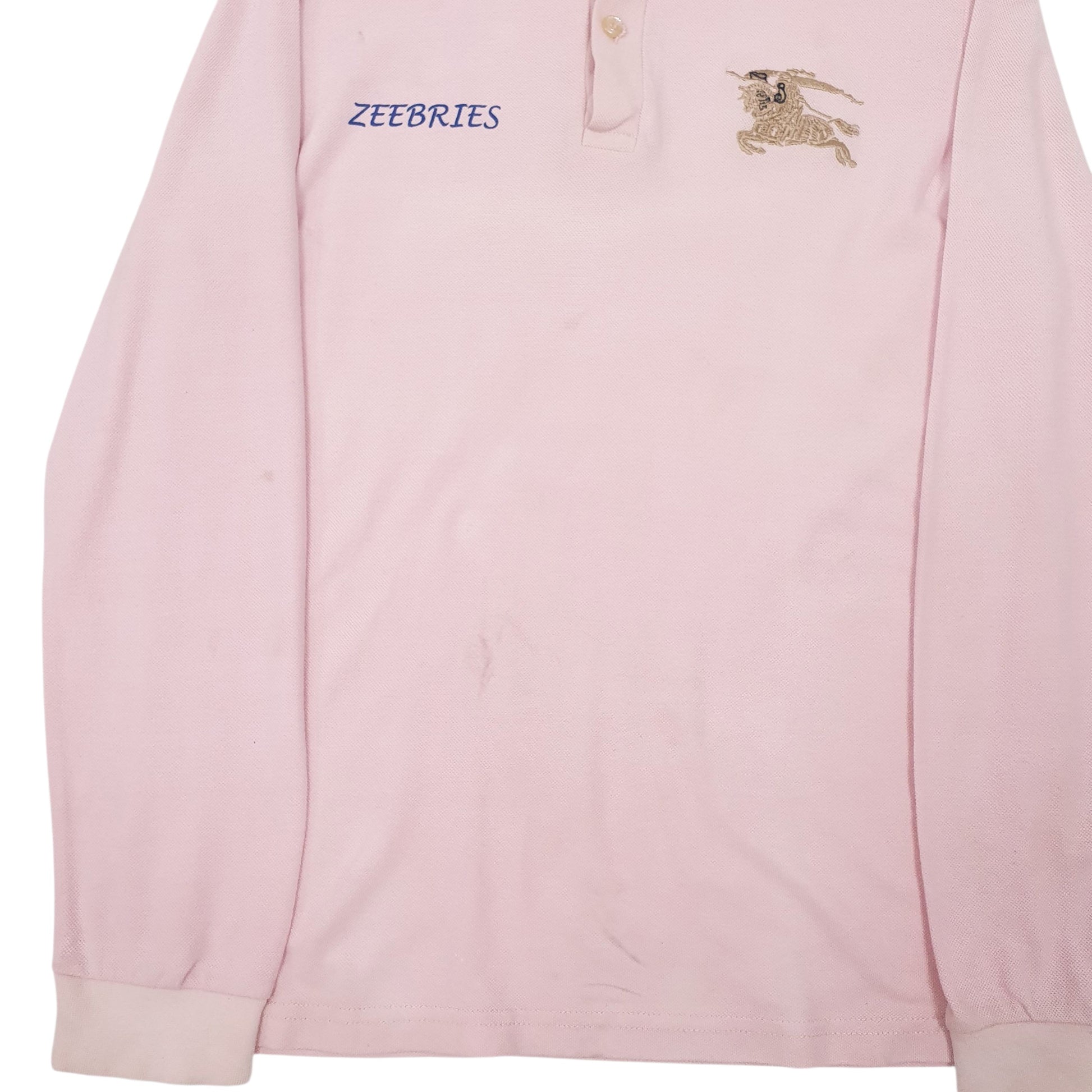 Mens Pink Burberry   Polo Shirt